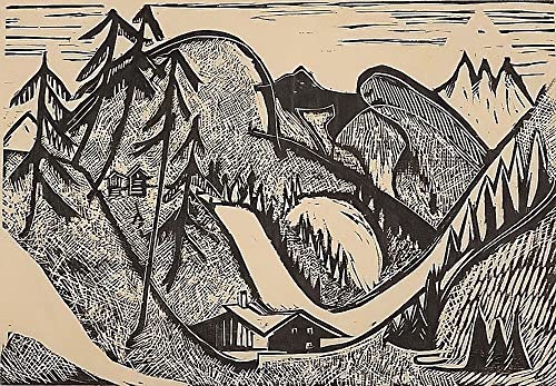 Poster sur toile Ernst Ludwig Kirchner décoration murale Scène dans le café
