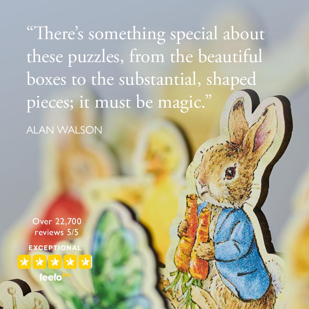 Wentworth Wooden Puzzles In Mr McGregor's Garden – Puzzle 100 pièces pour adulte, 19 pièces, design exclusif Wentworth – Bois provenant de sources durables et fabriqué au Royaume-Uni