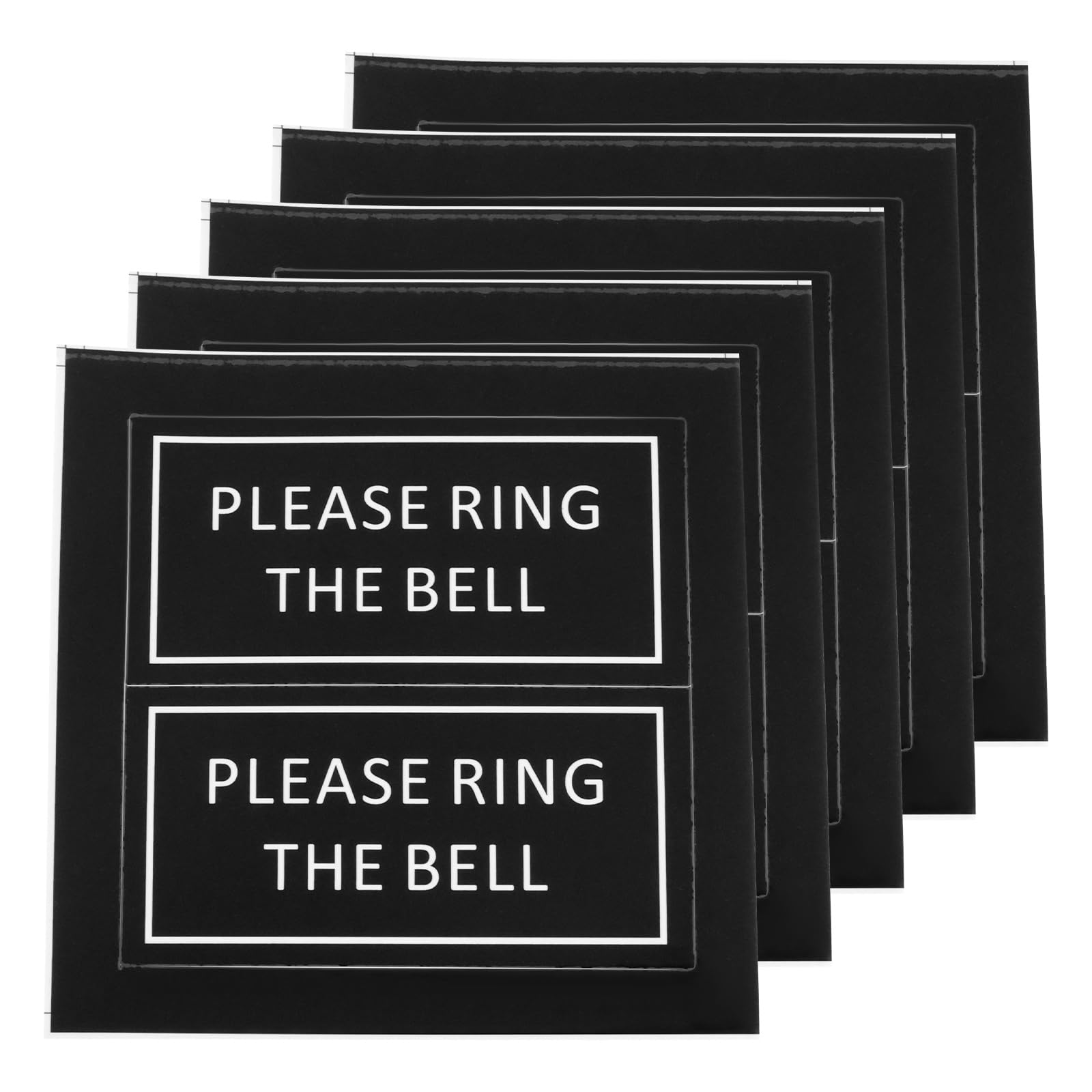 Ecsing Black 10Pcs Please Ring The Bell Sticker Fade Resistant Please Ring Doorbell Sign For Home Business Office Store 60X30mm