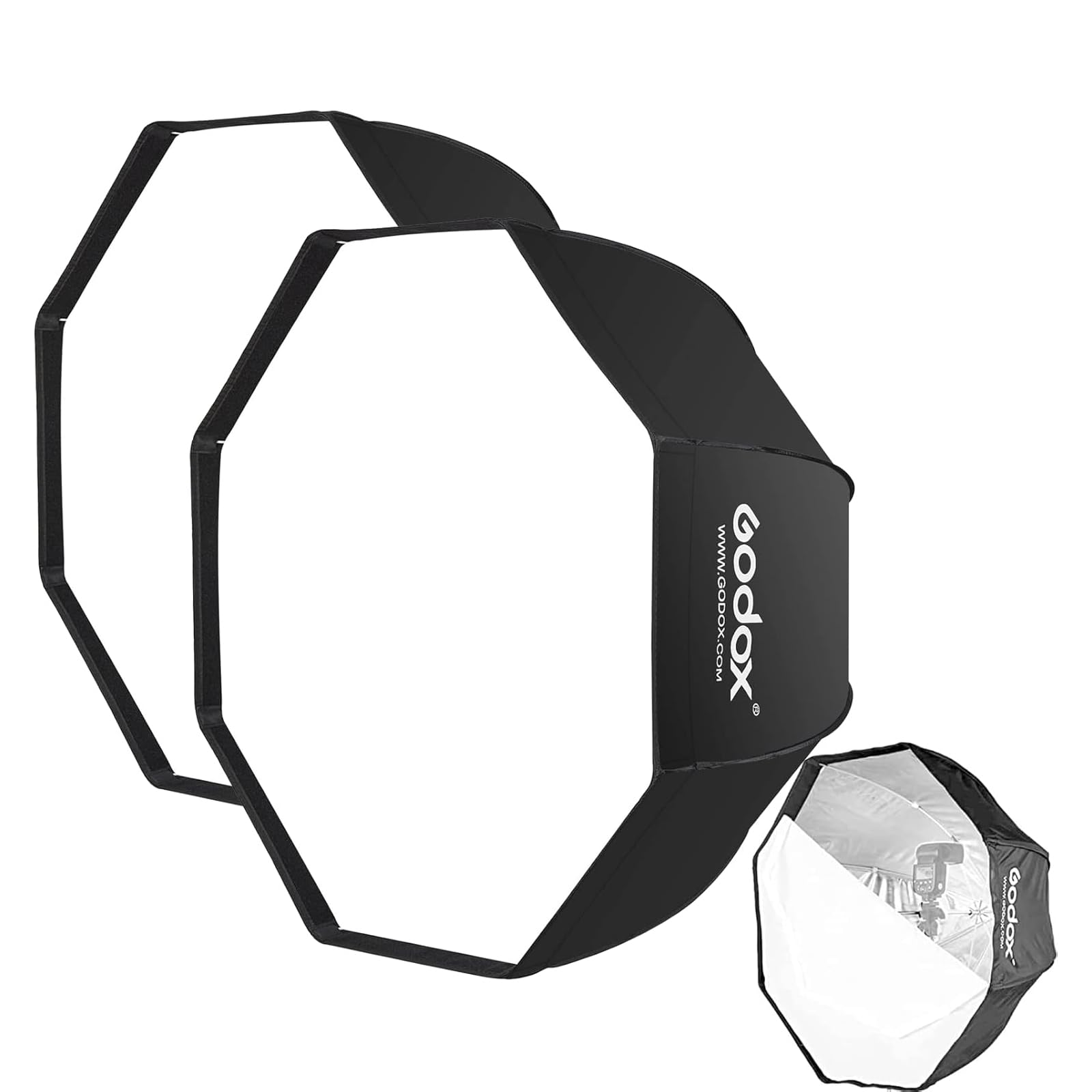 Godox 37.5" / 95cm Umbrella Octagon Softbox 2 Pack, Studio Flash Reflector, Speedlight Octagonal Soft Box with Carrying Bag for Portrait, Product Photography (37.5inch/95cm-2pcs)