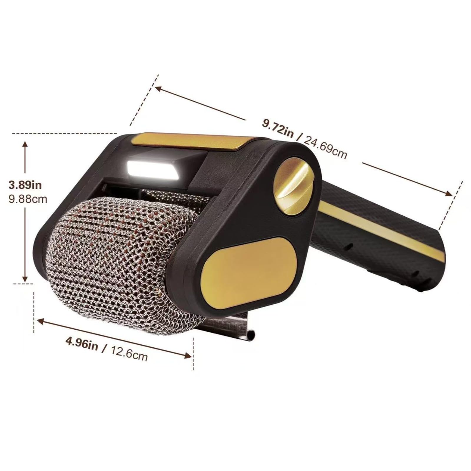 Spazzola elettrica per la pulizia della griglia, senza fili, ricaricabile, con rullo in acciaio inox da 350 giri/min e luce LED, detergente per barbecue senza setole