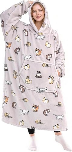 Miniatura 15 de KPBLIS - Manta con capucha portátil, regalos para mujer y hombre, sudadera acogedora con capucha para Navidad y cumpleaños para mujer, mamá, esposa