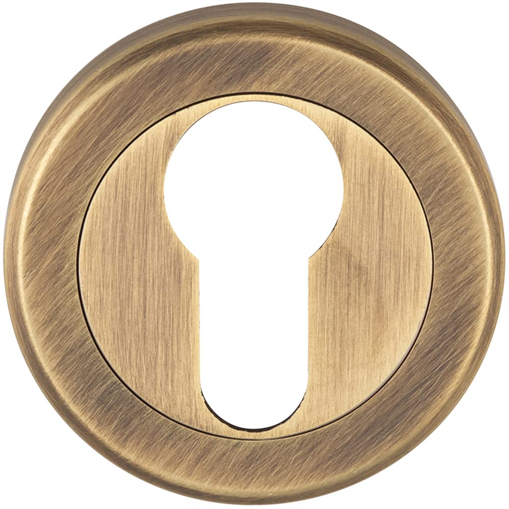 Loops 50Mm Euro Profile Round Escutcheon Beveled Edge Concealed Fix Antique Brass
