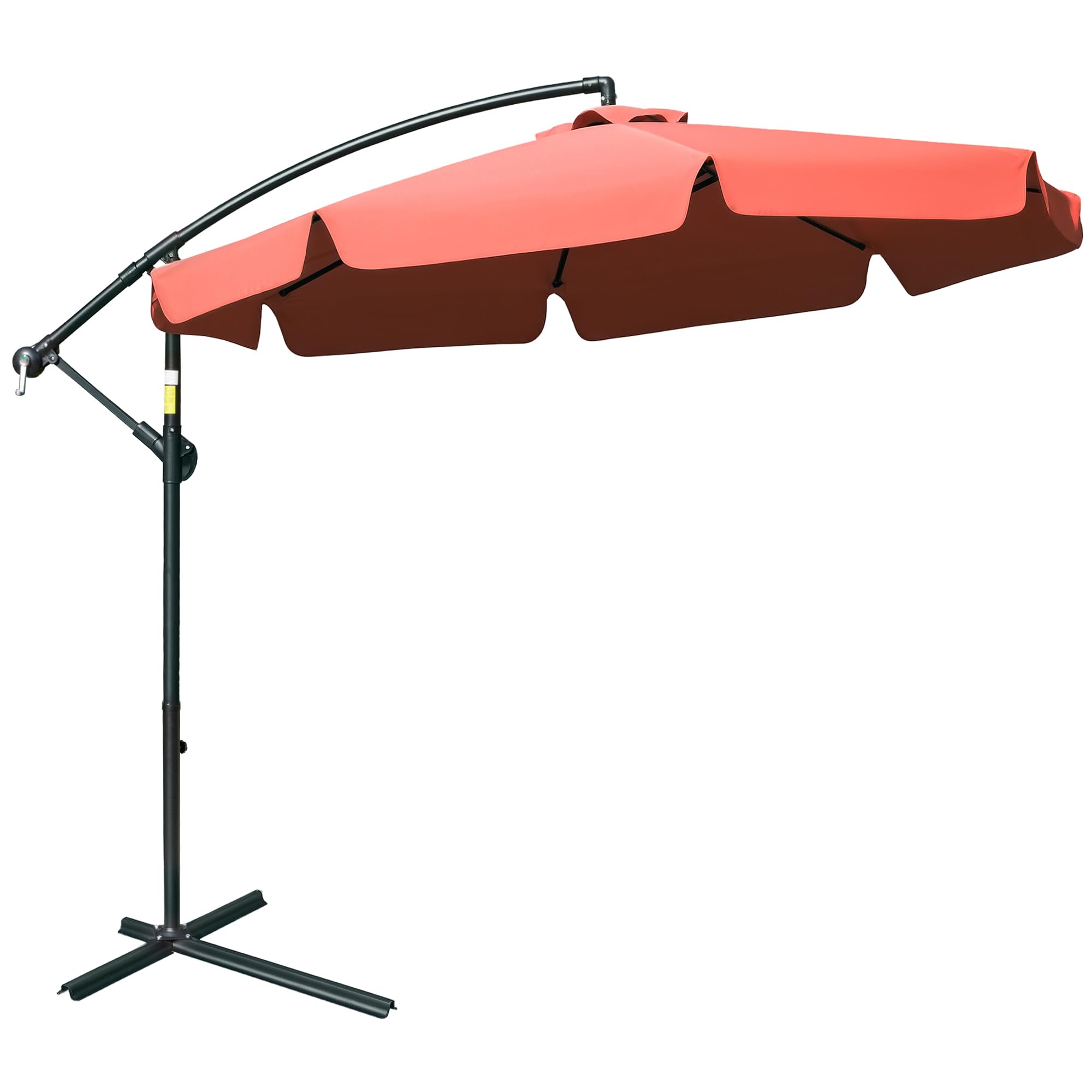 Outsunny 2.7M Garden Cantilever Banana Parasol Sun Shade W/ CrankWine Red from B&Q