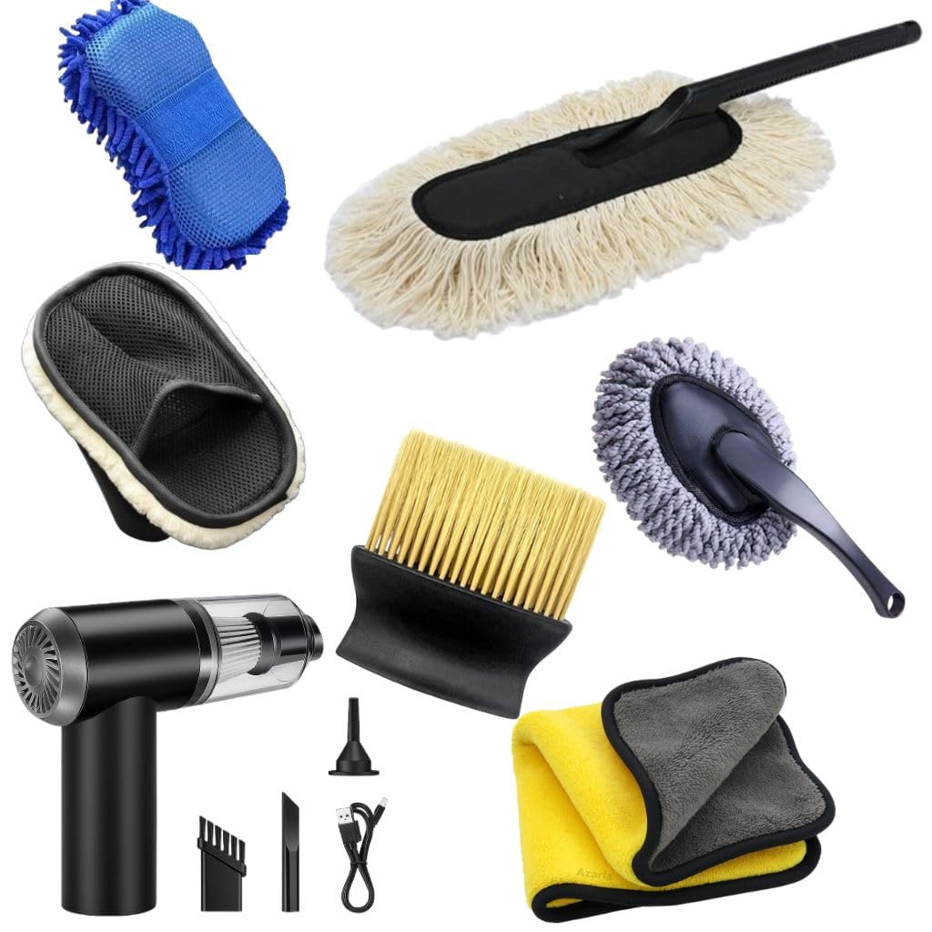 7-in-1 Car Cleaning Kit with Vacuum Cleaner, Detailing Brushes & Microfiber Cloth-image-31