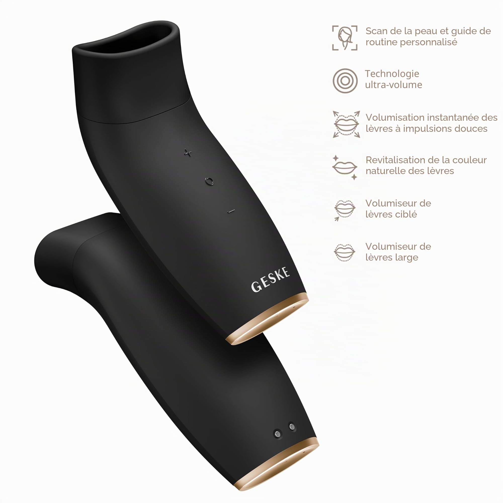GESKE | SmartAppGuided™ Lip Volumizer & Booster | 6 in 1 | Repulpeur lèvres rapide | Booster lèvres plus pulpeuses | Repulpeur et épaississeur automatique des lèvres | Épaississement lèvres Selfie