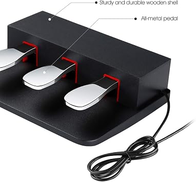 3-Pedal Unit For Digital Pianos, Portable 3-Pedal Board Compatible With Casio PX-S1000 S1100 S3000 S3100 S5000 & CDP-S Series Pianos Keyboards