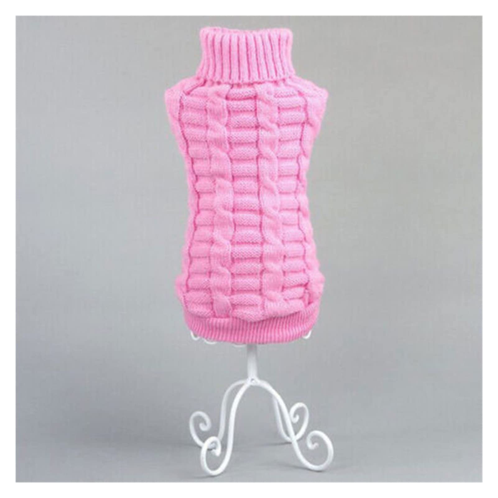 Pull chaud en tricot pour chiot rose M parfait pour les balades d'hiver