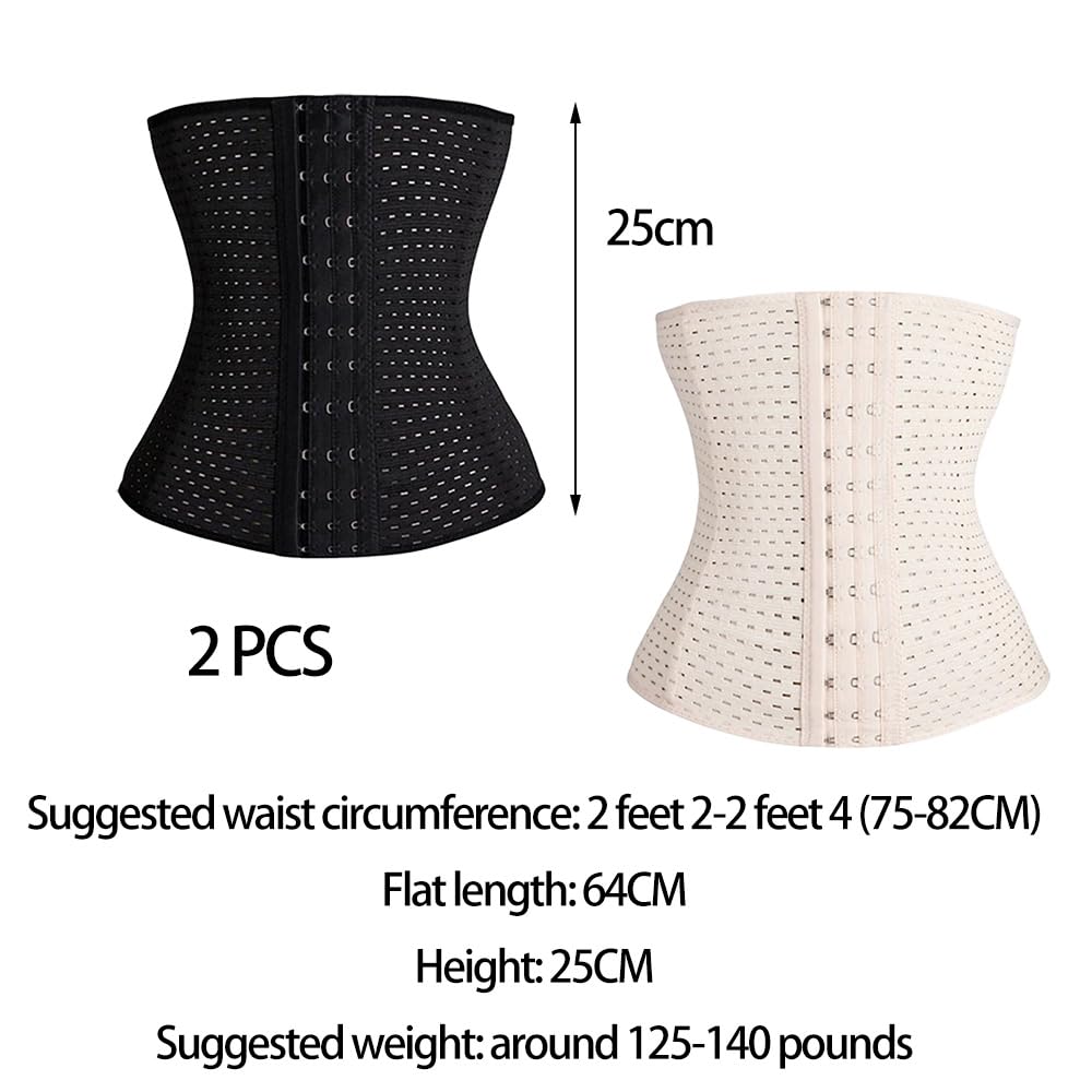 Lot de 2 Gaine Amincissante Ventre Respirant Waist Trainer Corset Gaine Ventre Plat pour Hommes et Femmes Modélisation Contenant