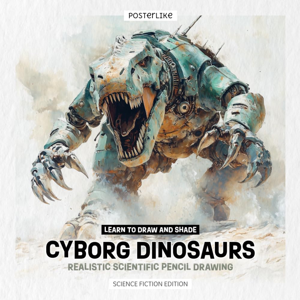 Learn to Draw and Shade Cyborg Dinosaurs: Realistic Scientific Pencil Drawing