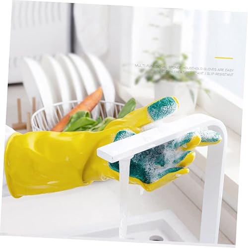 Miniatura 2 de ULTECHNOVO 1 par de guantes para limpiar guantes de látex guantes de limpieza para el hogar Guantelete Ar Handguard fregado almohadilla