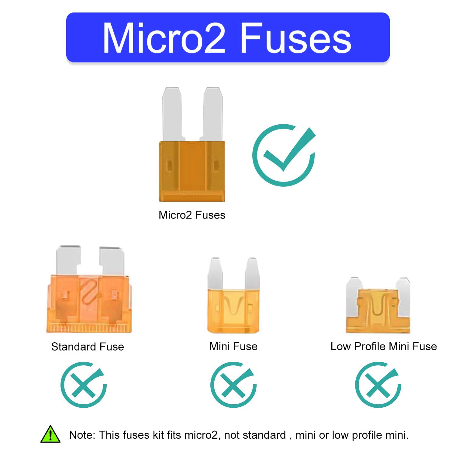 Fusibili Auto Micro2 Da 20A - Confezione Da 10 Pezzi