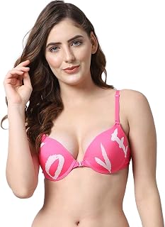 Quttos PrettyCat Printed Front Open Underwire Sexy Pushup Bra Price In India