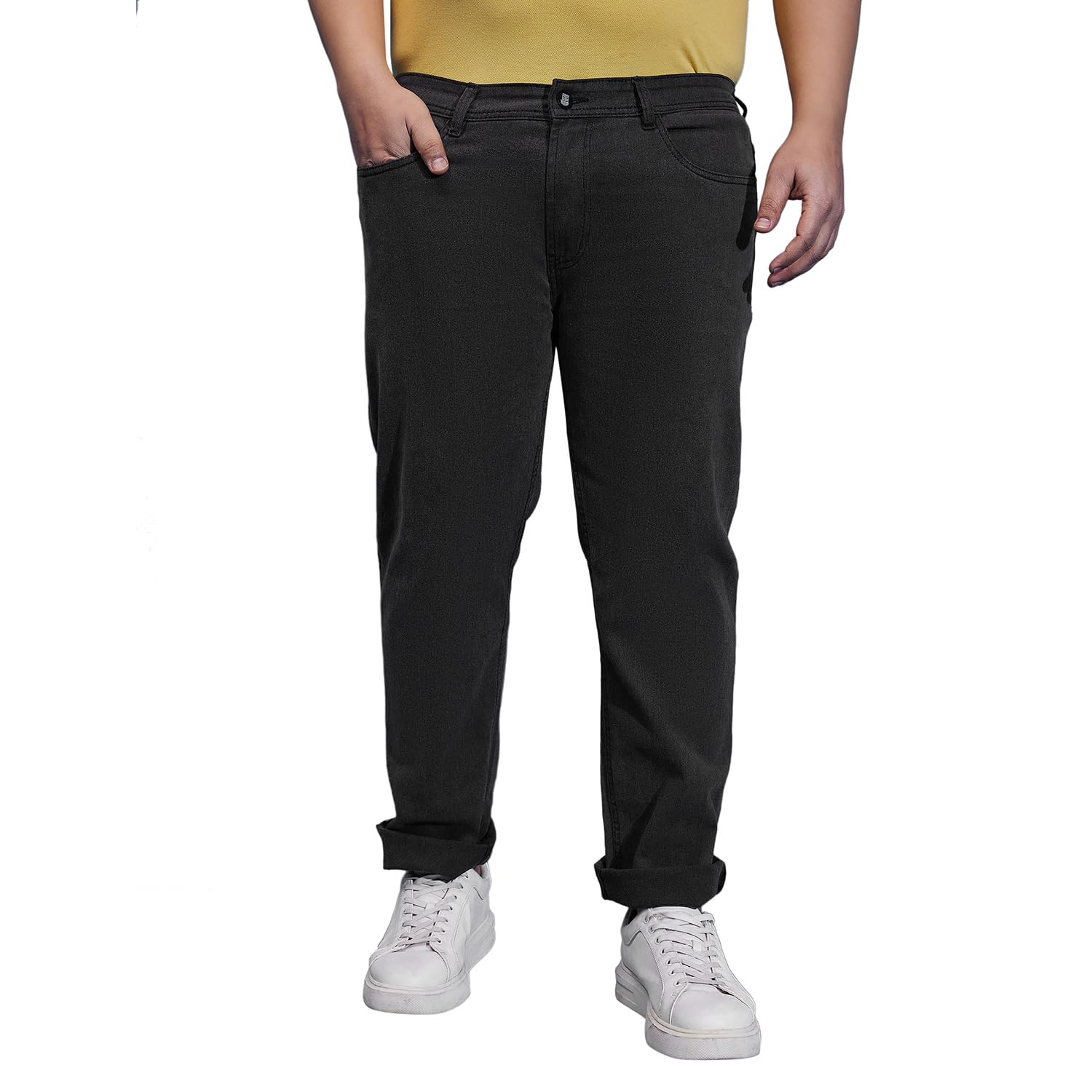 Plus Size Men's Regular Fit Solid Jeans-image-28