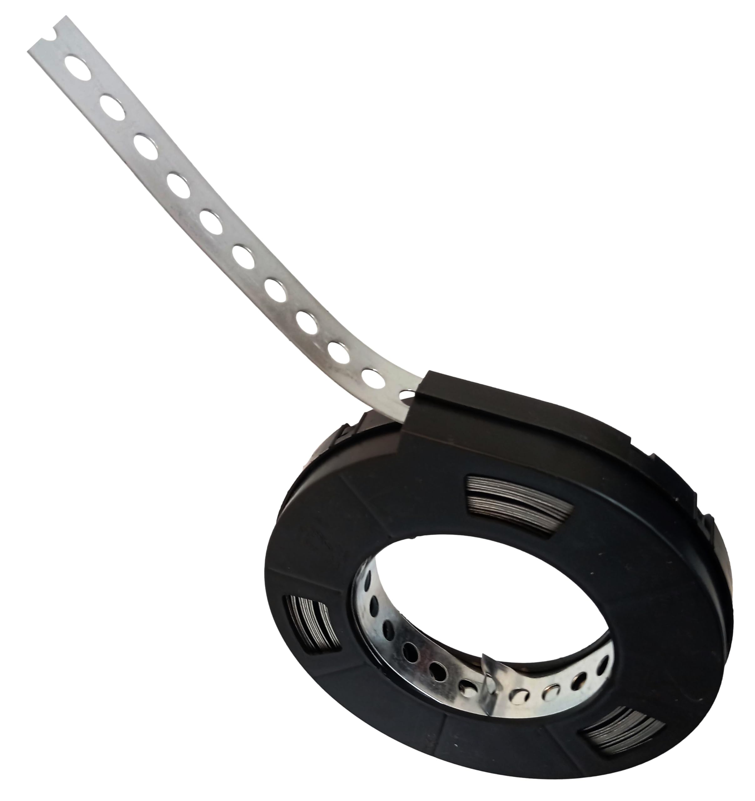Perforated Metal Mounting Tape – Galvanised Steel Fixing Strap for Wood, Pipe & Cable Installation – Multi-Purpose Hanger Bracket Strip with Cassette – Rust-Resistant (25mm x 10m)