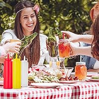 WELLXUNK Squeeze Flasche, Quetschflasche mit Kappe, 6 Stück 8oz Squeeze Condiment Flaschen für Ketchup, Senf, Mayo, heiße Soßen, Olivenöl, Saucenflasche für Home & Restaurant – Ansicht 7