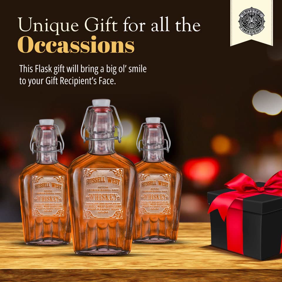 Personalized Engraved Flask, Engraved Whiskey Bottle, Bourbon, Scotch Gifts For Men