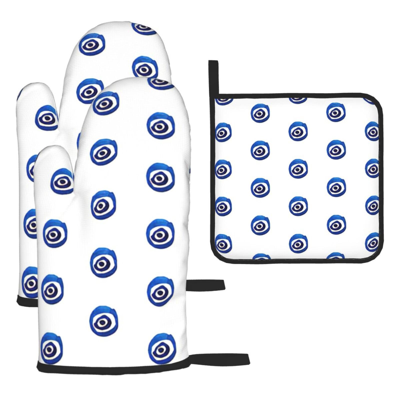 Evil Eyes. Print Oven Kitchen Gloves For Baking Outdoor Grilling Home Use Mitts Microwaving Bbq