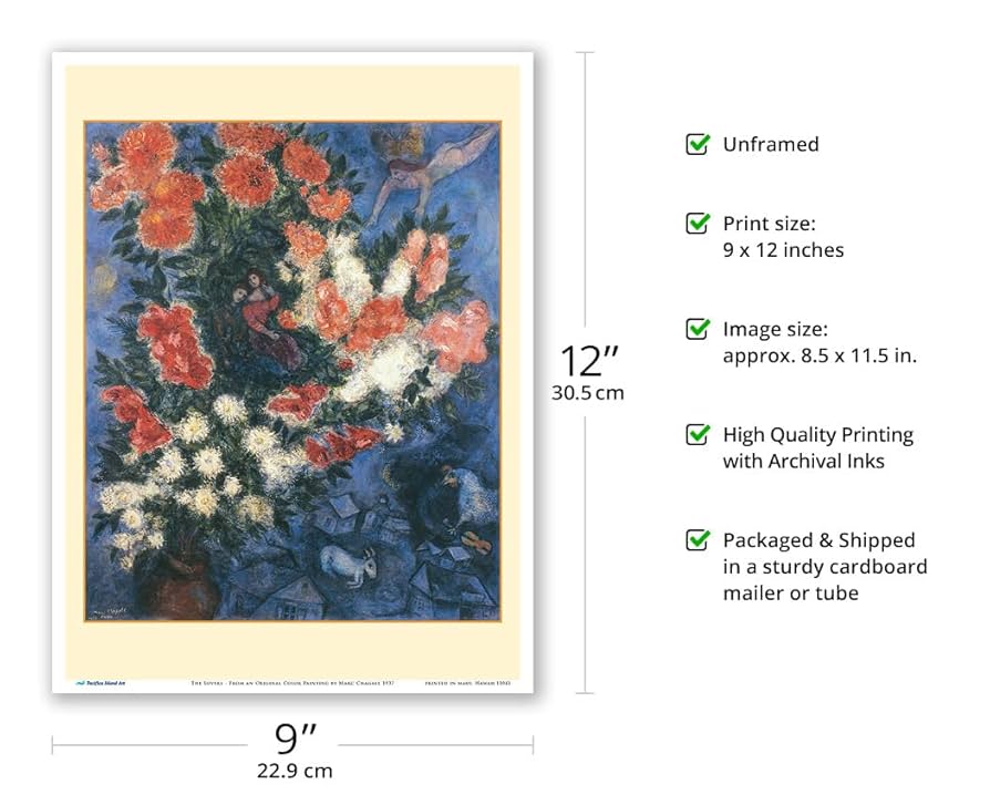 Marc Chagall、LE COUPLE、海外版超希少レゾネ、新品額付 楽天市場】アートフレーム Marc Chagall Square Frame Couple of