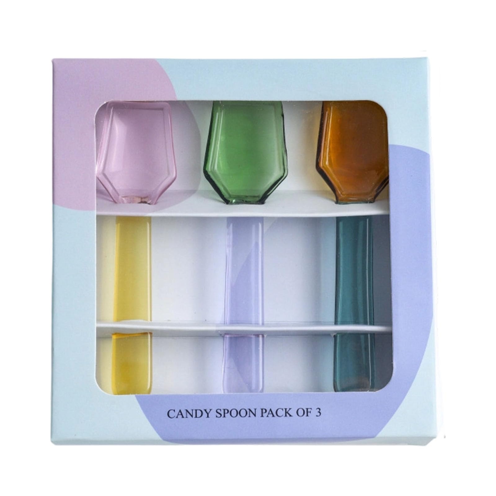 Buxuaaaa Glass Dessert Spoon for Yogurts Oatmeal Ice Creams Colorful and Delicate Dishwasher Safe Breakfast Spoon Outdoor Meal Scoops