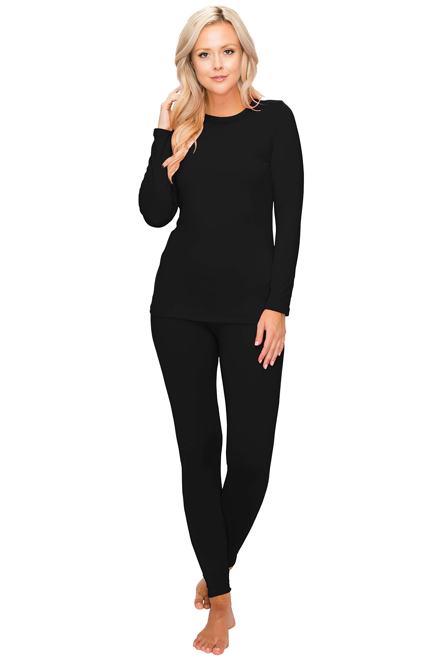 Juego de ropa interior térmica para mujer, de Always - Negro - Small