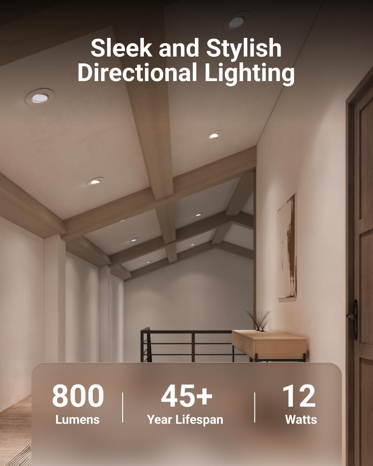 Sunco 6 Pack LED Can Lights Eyeball Retrofit Gimbal 5/6 Inch Recessed Lights, 12W=60W, 5 Colors (2700K/3000K/3500K/4000K/5000K), 800 LM, Directional Angled Trim Adjustable Ceiling Downlight, UL. - Image 2