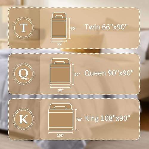 Miniatura 6 de downluxe - Edredón de tamaño King con ribete satinado, edredón ligero alternativo de tamaño King para todas las estaciones, lavable a máquina (color