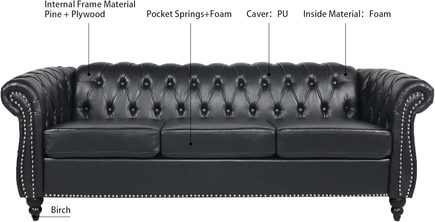 Modern Faux Leather Chesterfield Sofa for Living Nigeria | Ubuy
