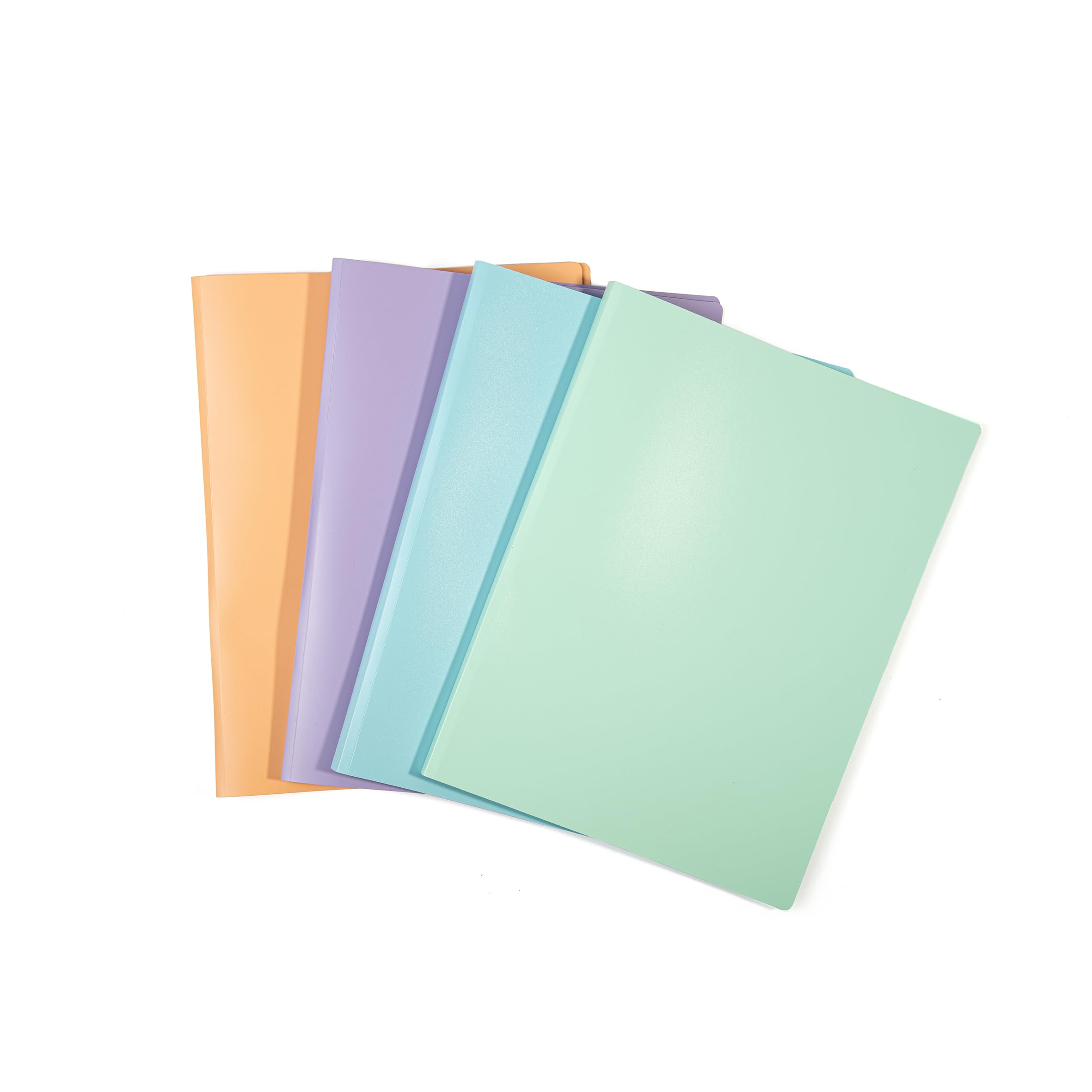 Mintra Pack of 4 Premium Polypropylene Document Folders A4 60V Pastel Colours (Pastel Orange, Lavender, Pastel Blue, Pastel Green)