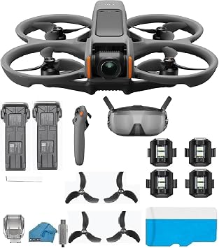 DJI Avata 2 Fly Smart Combo with 2-Battery Bundle | 4K FPV Drone with Goggles N3 & RC Motion 3 | Includes 128GB MicroSD & High-Visibility Strobe Lights