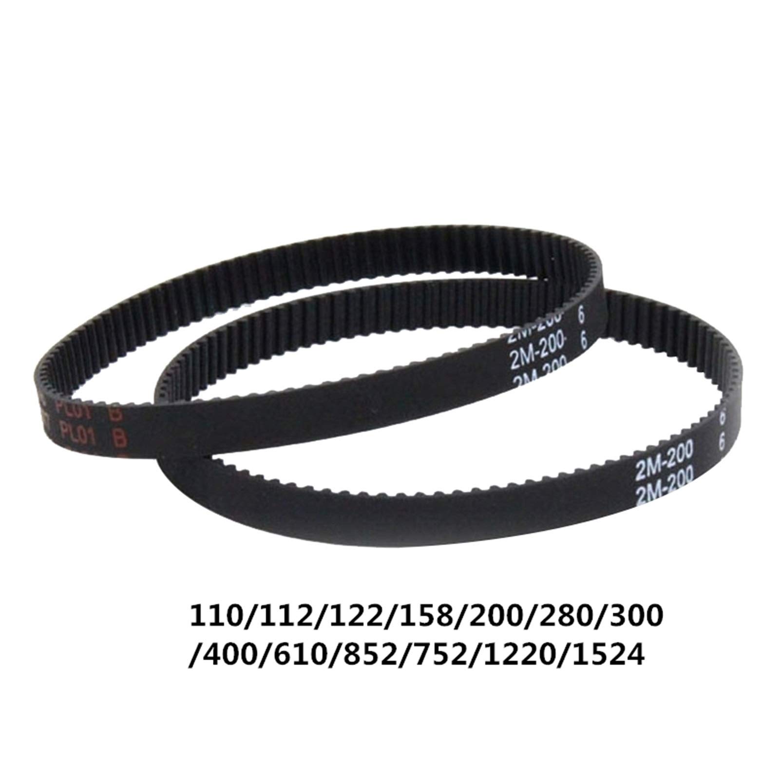 Caihv-3D Stampante 2pcs GT2 / Cintura di temporizzazione a Circuito Chiuso 2M, 2GT 6mm, 110/112/122/158/200/280/300/400-2GT, Cinture sincrono Stampanti 3D Parti Cinghia dentata Industriale