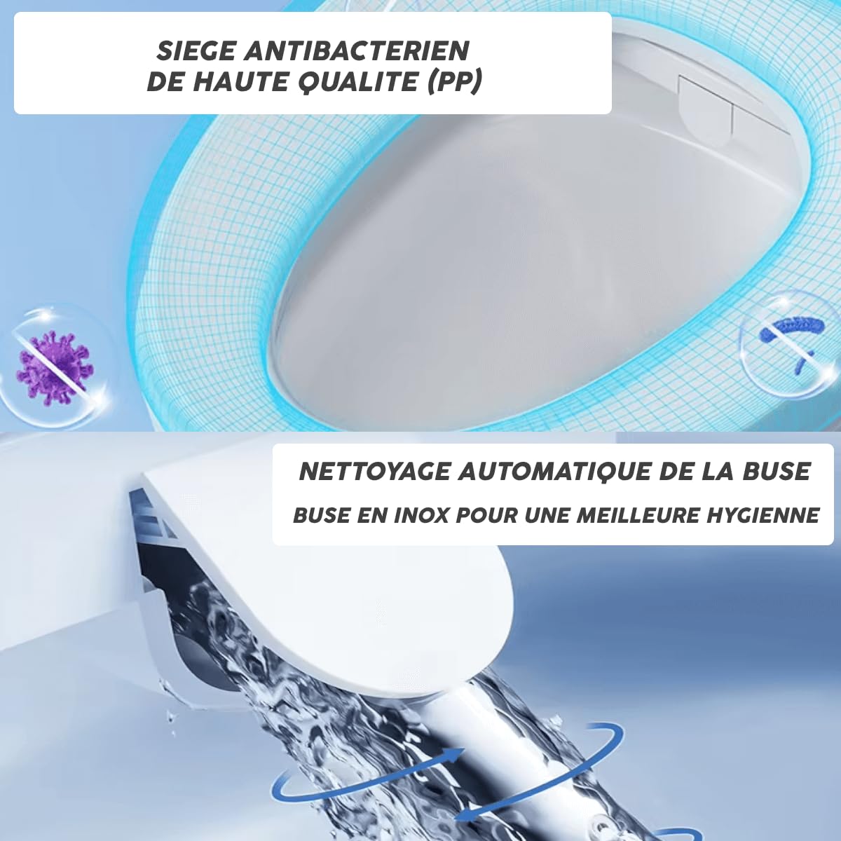 Desineo Abattant de Toilettes Japonais avec télécommande déportée + Panneau latéral WC Automatique Full Options