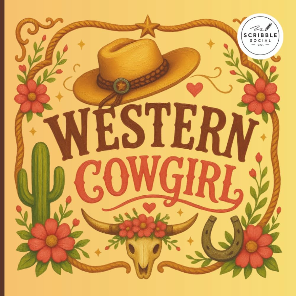 Western Cowgirl: Rustic, Western & Cowgirl-Themed Colouring Pages