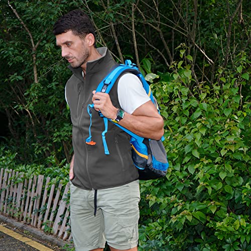 Fit Space Men's Lightweight Vest Softshell Sleeveless Windproof Jacket With Zipper Pocket Cycling Travel Hiking Running Golf (Grey,Small) #TOP5