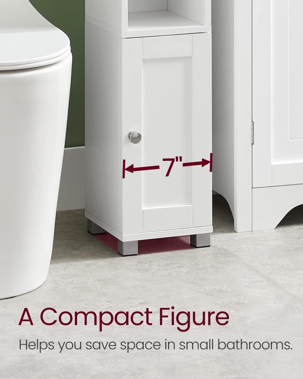 VASAGLE Small Bathroom Storage Toilet Paper Holder with Storage, Toilet Paper Storage