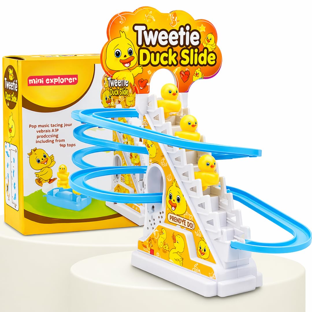 MiniExplorer Penguin Track Toys for Kids - Small Penguins Stair Climbing Toys for Kids, Escalator Toy with Lights and Music - 3 Penguins Included (Penguin Track Slide)-image-16