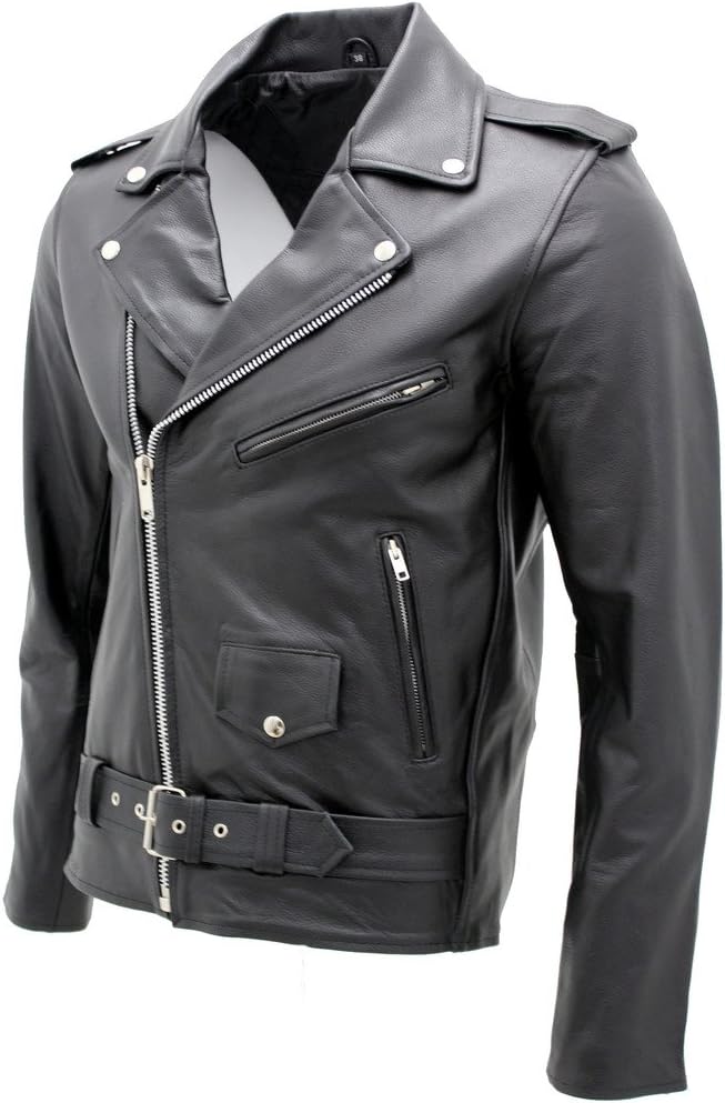 Men's Stylish Brando Casual Black Leather Biker Jacket