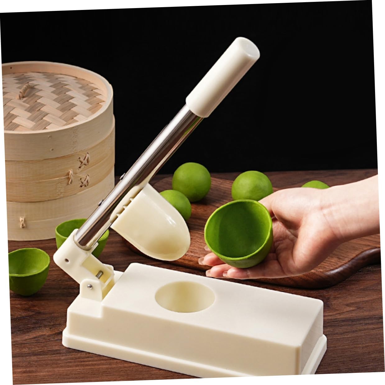 Hemobllo Pressa Impasto per Ravioli e Tortillas con Manico Ergonomico Stampo per Pasta Ripiena in Bianca Facilita la Preparazione e Pulizia Rapida