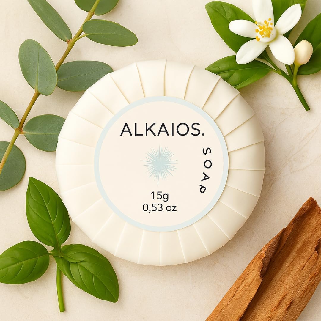 Alkaios Tissue Pleated Soap 50 x 15g | Individually Wrapped Guest Soaps | Mini Hotel Toiletries Bulk Pack | Travel Soap Bars for Hotels, Airbnb, Holiday Lets | Mason Miller - Image 2