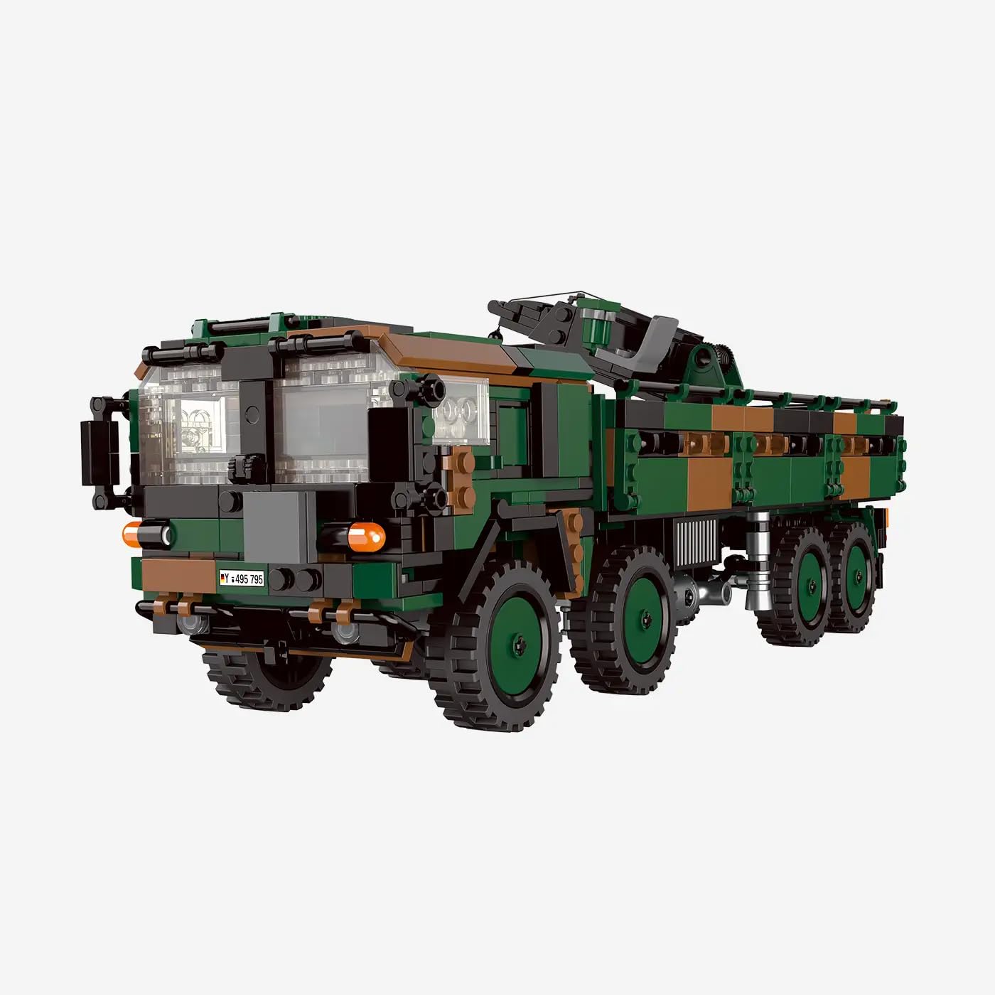 BlueBrixx Bundeswehr Kat 1 8x8 10 t, 934 bloques de sujeción, vehículo grúa