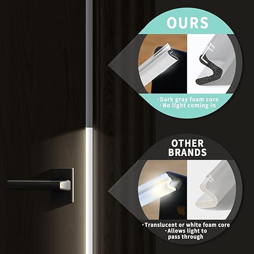 Miniatura 3 de ASWEI Burlete para puerta de 26 pies de largo, espuma de Q", burlete de repuesto para marco de puerta exterior, luz de bloque de fácil instalación