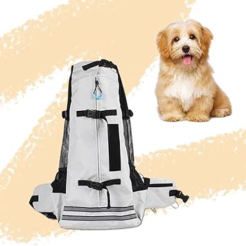 Meri SHOPP Dog Carrier Breathable Corgi Carrying Bag Hiking Travel Pet Backpacks Grey