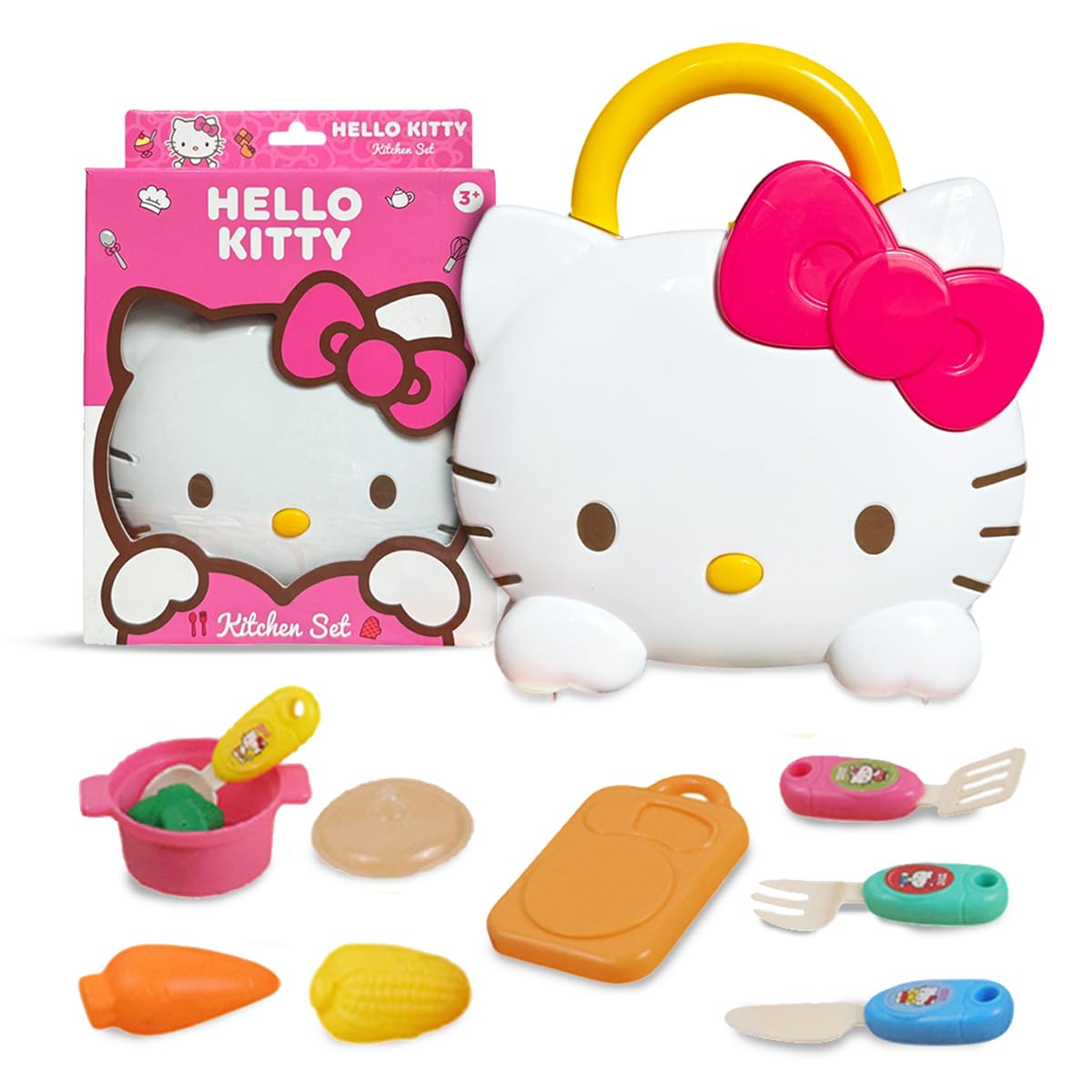 Hello Kitty Kitchen CASE Set by Genie's Toy Bus | Portable Pretend