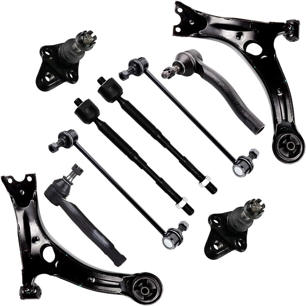 SCITOO 10-PC SET Suspension Kit For Toyota Corolla Front Sway Bar End Link,Inner Tie Rod End,Lower Ball Joint,Lower Control Arm,Outer Tie Rod End