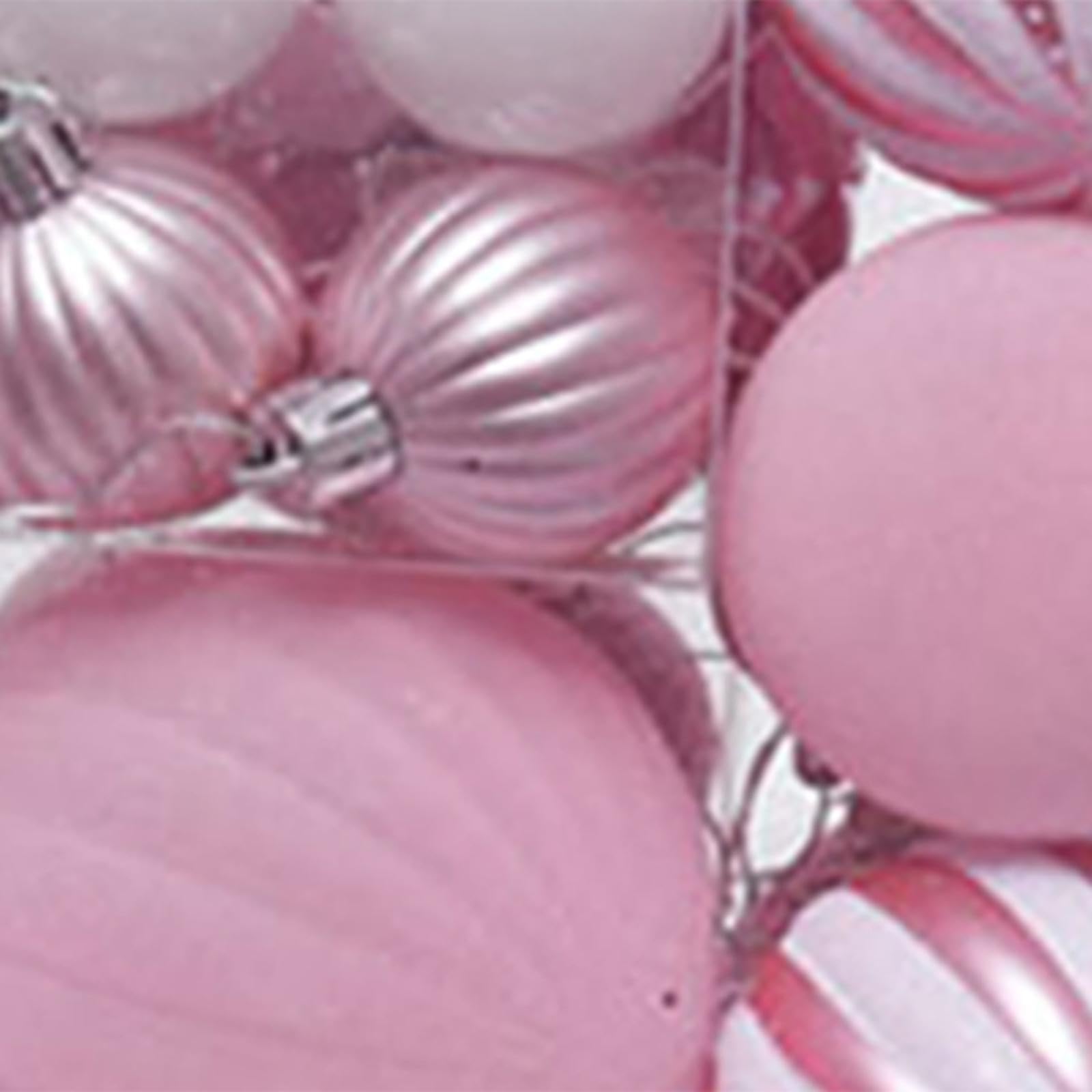 46 Piezas de Adornos Navideños para Decorar El Y para Proyectos de Bricolaje, Flocado Rosa, Individual