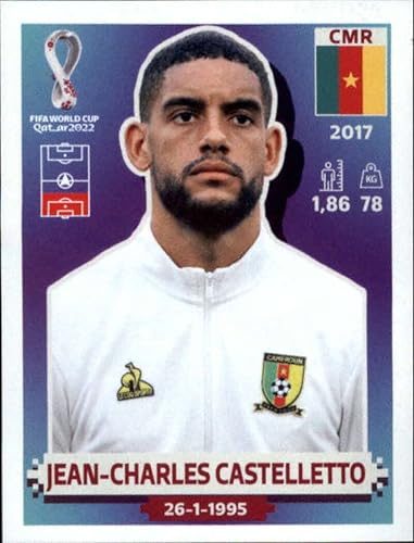 2022 Panini World Cup Qatar Sticker CMR5 Jean-Charles Castelletto Group G Cameroon Mini Sticker Trading Card