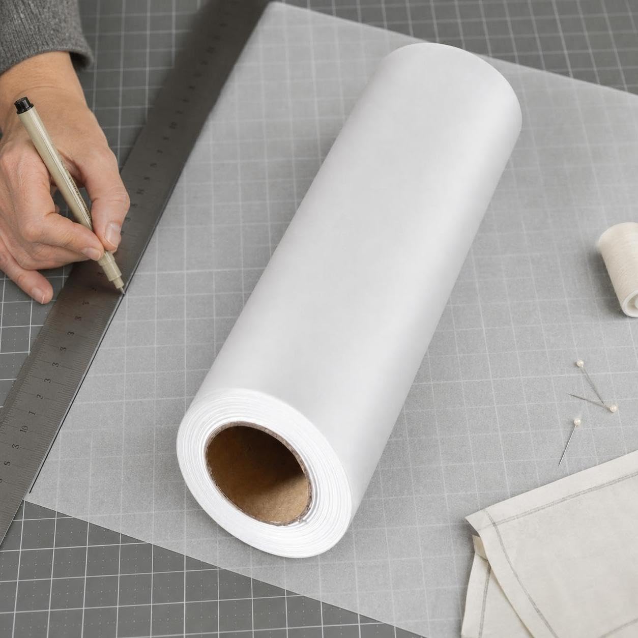 Papel Patronaje Semitransparente 45 g/m², 45g 1.2 * 10M | Papel 45 gramaje - diseños - confección prendas - semitransparente - ial para patrones costura - para atelier