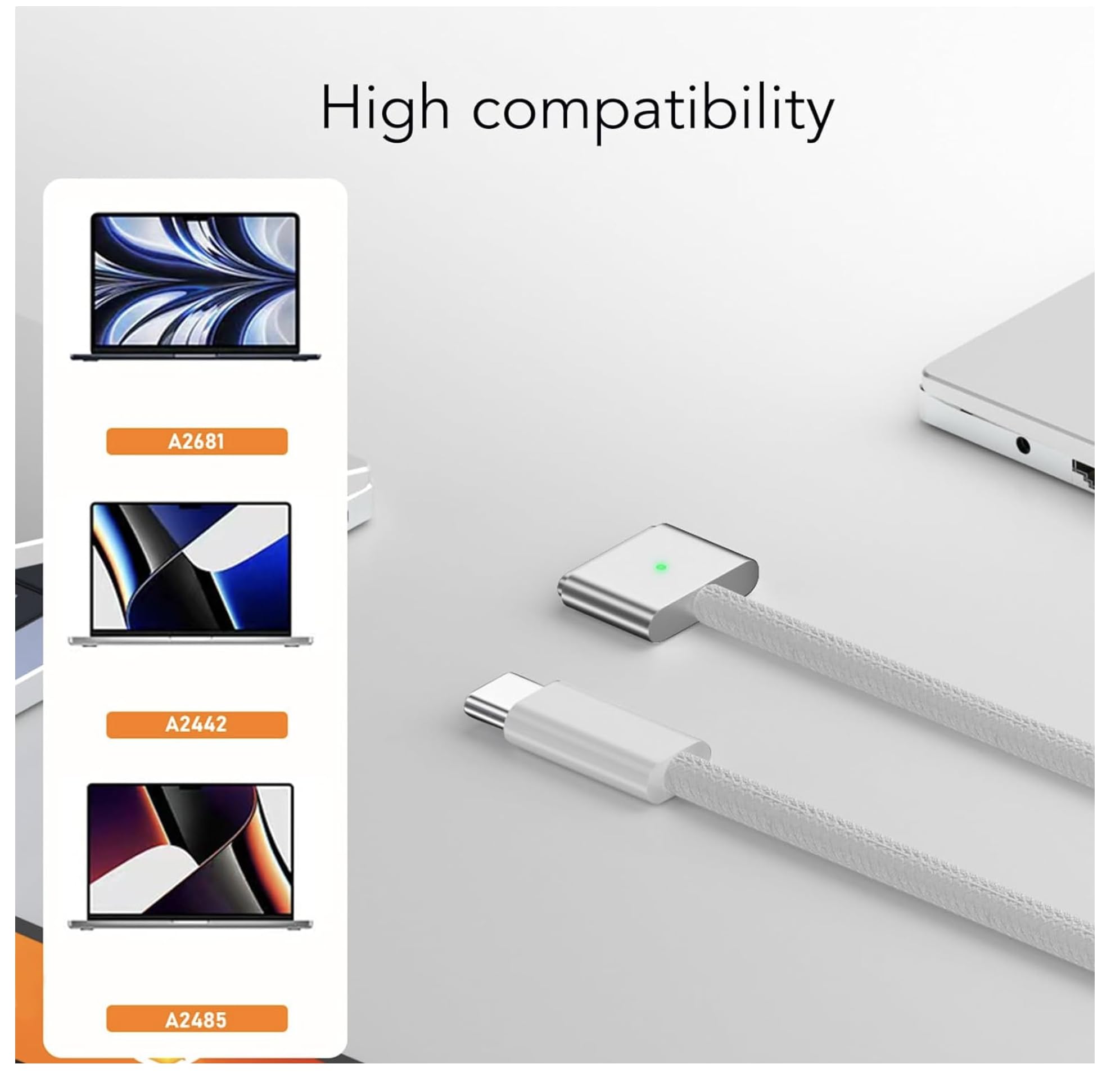 Adaptador Magnético USB C, Cabo de Carregamento USB C para Magsafe