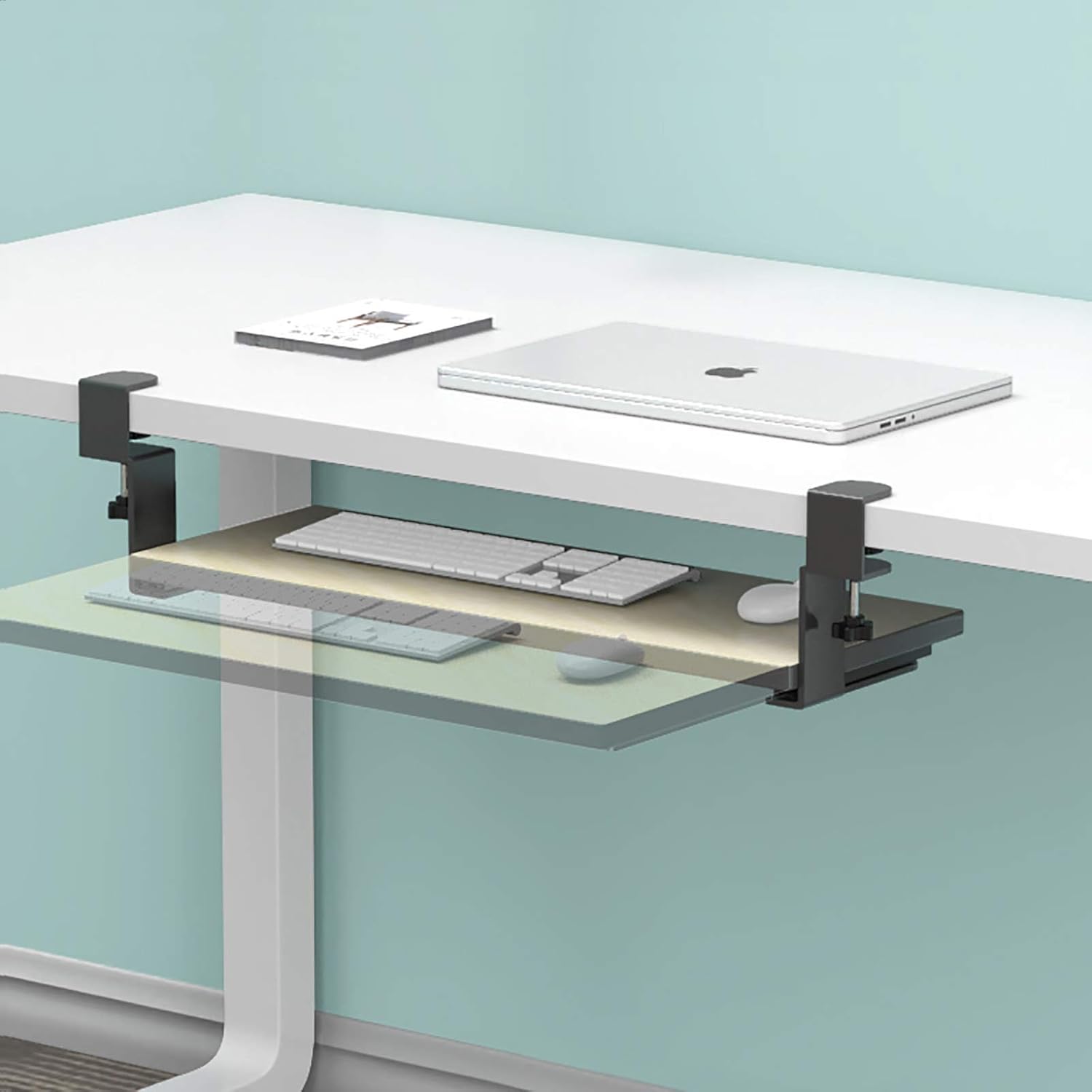 Retractable Keyboard Hand Rest Slide Out Computer Desk Extender 22x10in