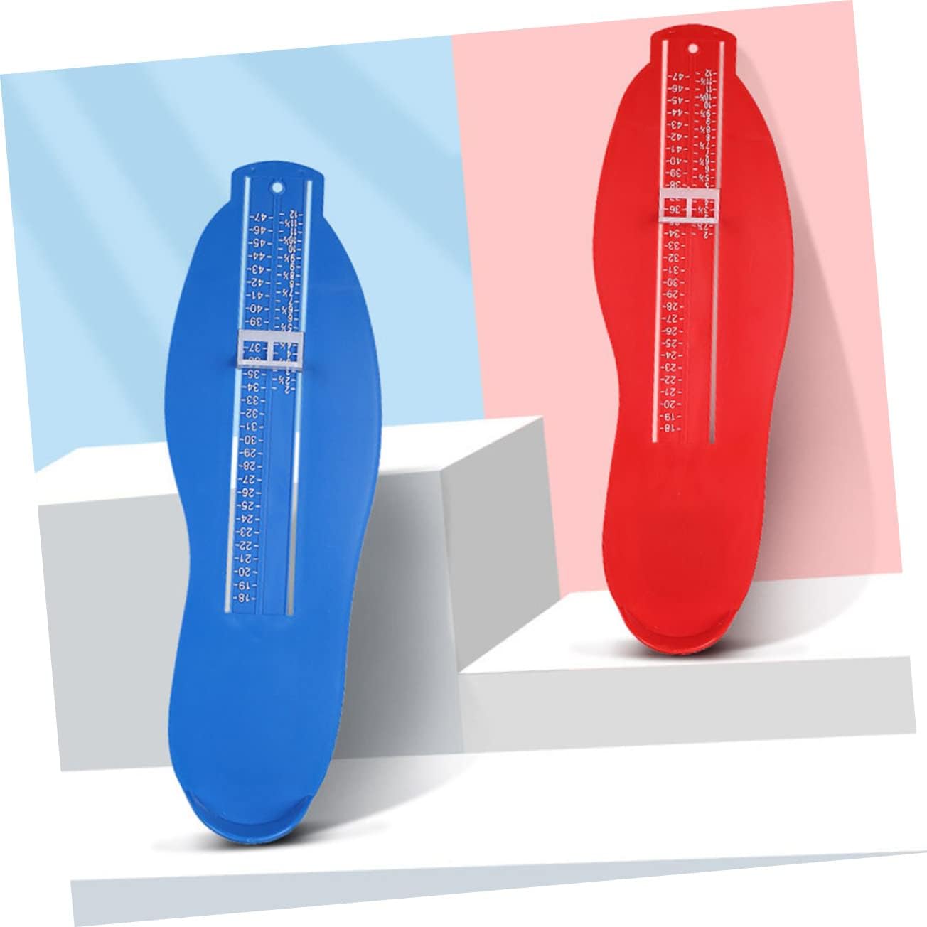 Gatuida 3pcs Non-skid Foot Measurer Accurate Foot Gauge for Adults Boys and Girls Red Black Blue Essential Shoe Sizing Tool for Home Store Use